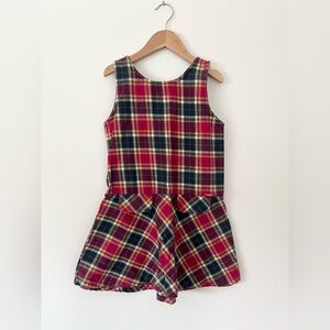 Vintage Little Girl Plaid Dress 100% Cotton Size 6 (small)